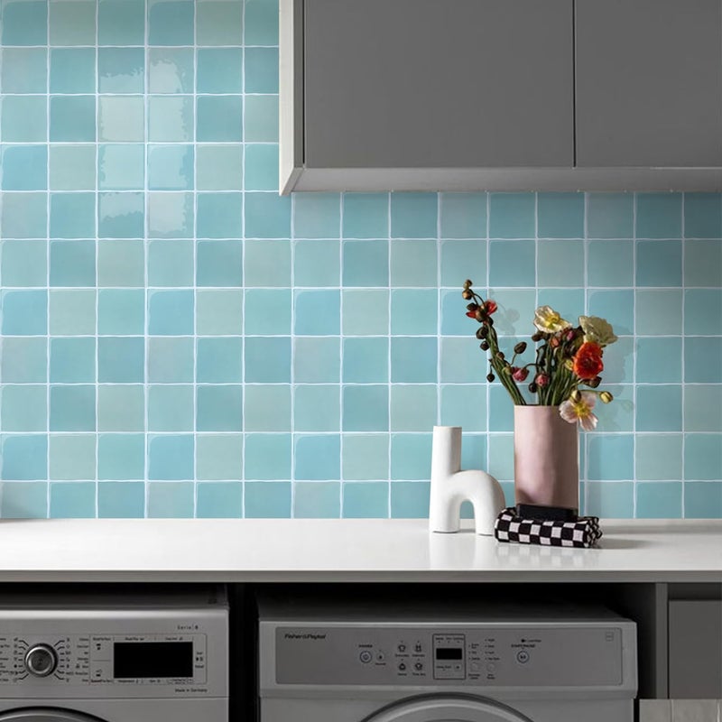 Commomy Thicker Peel and Stick Tiles - 10 pcs of 12" x 12" - 3D Adhesive Square Peel and Stick Tiles Backsplash for Kitchen, Bathroom, Removable, Waterproof, Vinyl Wall Tile - Image 1